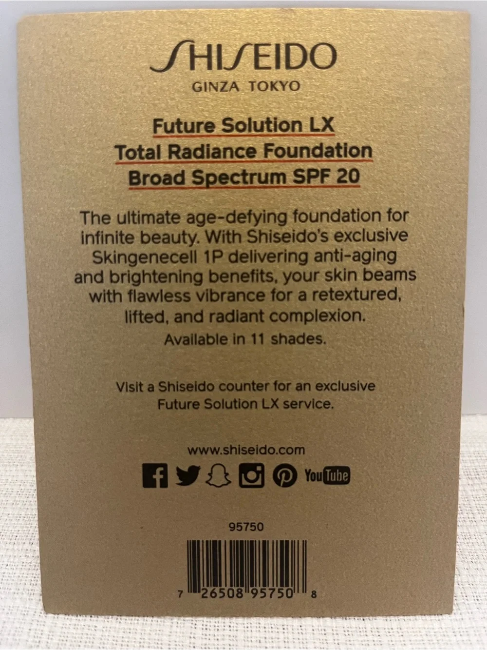 Shiseido future solution total radiance foundation samples (4) in shade I40. NWT